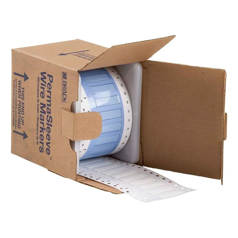 Brady PermaSleeve® Matte Polyolefin Heat Shrink Wire and Cable Labels for 3" Core Printers & R6606 Ribbons, 0.25" dia.
