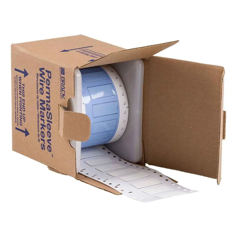 Brady PermaSleeve® Matte Polyolefin Heat Shrink Wire and Cable Labels for 3" Core Printers & R6606 Ribbons, 0.375" dia.