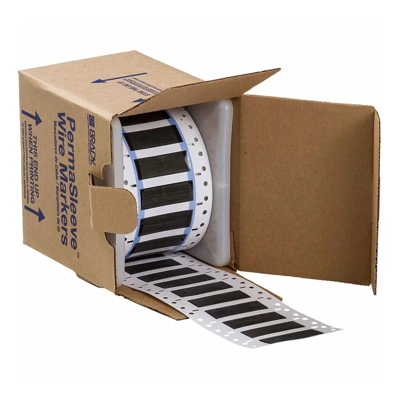 Brady PermaSleeve® Matte Polyolefin Heat Shrink Wire and Cable Labels for 3" Core Printers & R6700 Ribbons, 0.375" dia.