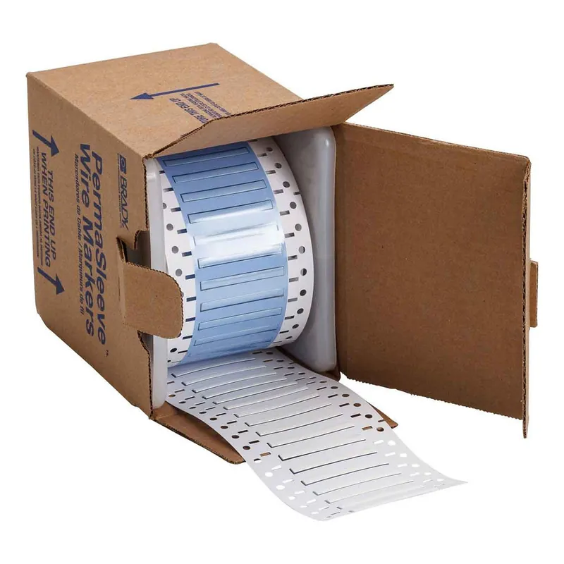 Brady PermaSleeve® Matte Polyolefin Heat Shrink Wire and Cable Labels for 3" Core Printers & R6600 Ribbons, 0.094" dia.