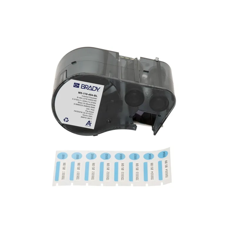 Brady Gloss Polyester Vial and Tube Laboratory Labels with Ribbon for M5 Printers (Cartridge of 240)