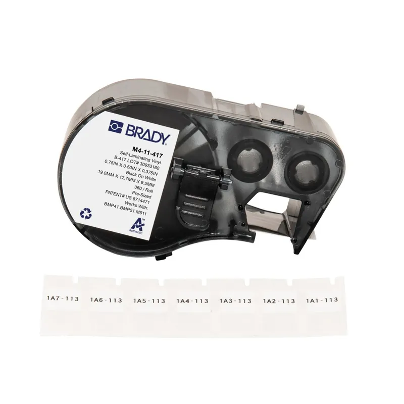Brady Self-Laminating Matte Vinyl Wrap Around Labels with Ribbon for M4 & M5 Printers