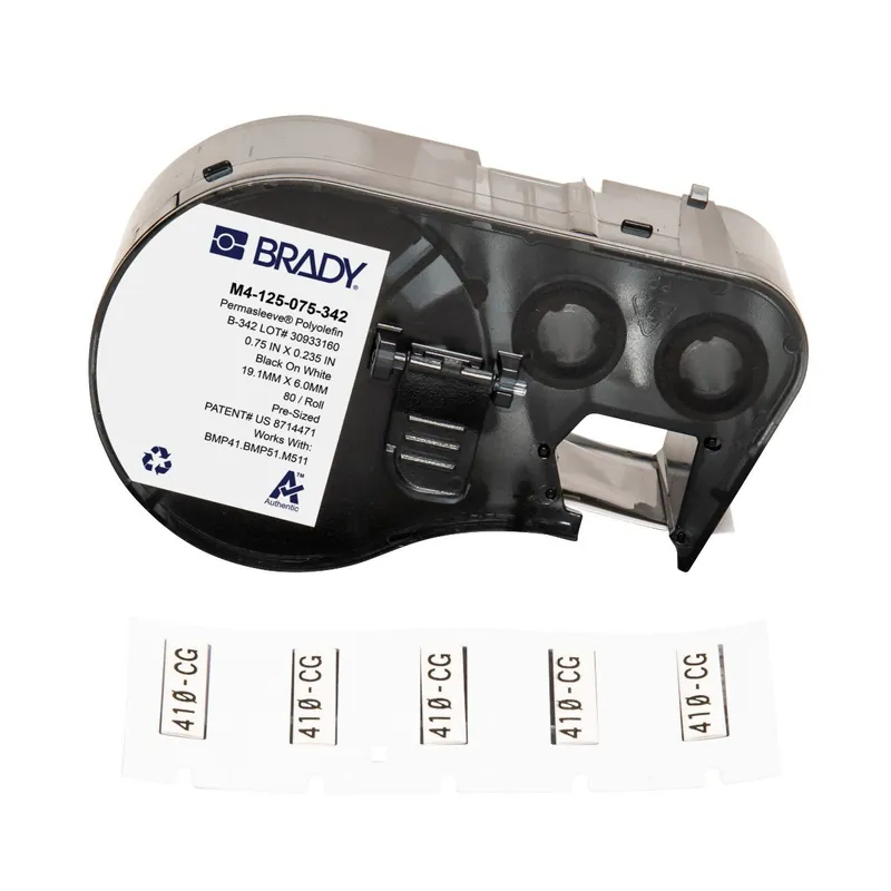 Brady PermaSleeve® Matte Polyolefin Heat Shrink Wire and Cable Labels for with Ribbon for M4 & M5 Printers