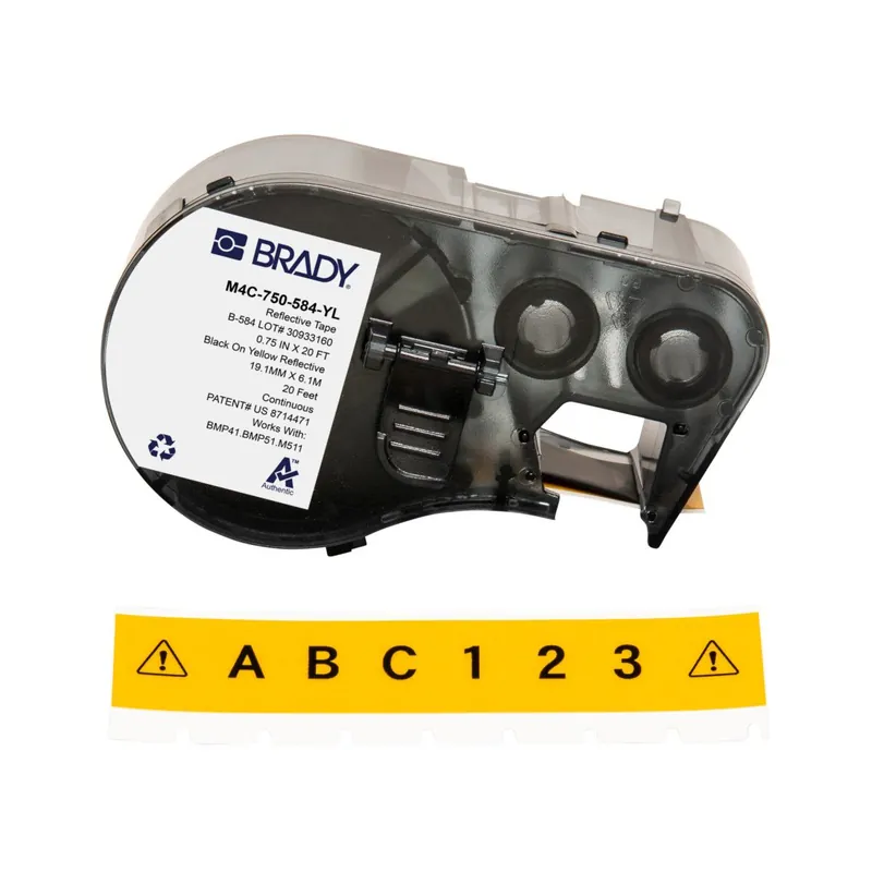 Brady Gloss Retro Reflective All-Weather Label Tape with Ribbon for M4 & M5 Printers