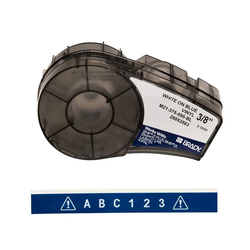 Brady All Weather Permanent Adhesive Gloss Vinyl Label Tape with Ribbon for M21 Printers