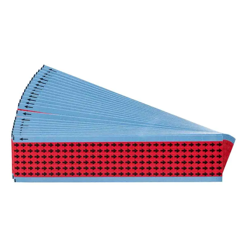 Brady Repositionable Matte Vinyl Electronic Inspection Arrows Labels, Red on Black, 0.25" x 0.3" (Pack of 25)