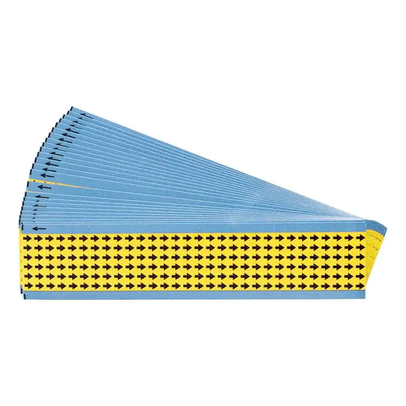 Brady Repositionable Matte Vinyl Electronic Inspection Arrows Labels, Yellow on Black, 0.25" x 0.3" (Pack of 25)