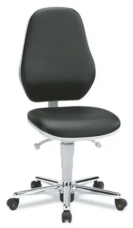 bimos Cleanroom Basic Chairs with Aluminum Base, Black Vinyl