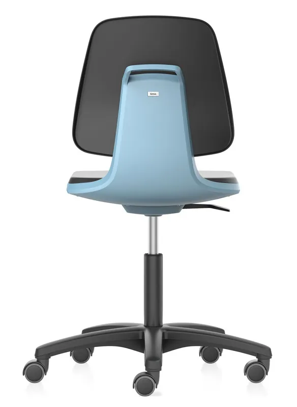 bimos Labsit Chairs with Black Nylon Base, Black Vinyl