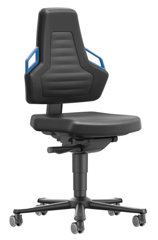 bimos Nexxit Chairs with Black Nylon Base, Black Vinyl
