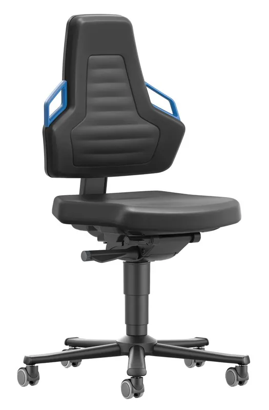 bimos Nexxit ESD Chairs with Black Carbon Steel Base, Black Vinyl