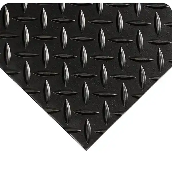 Wearwell 701 Diamond-Plate Switchboard Mats, Black