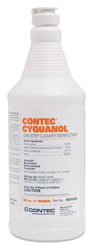 Contec SBT32CQ CyQuanol™ Sterile Alcohol Disinfectant, 32 oz. Bottles (Case of 12)
