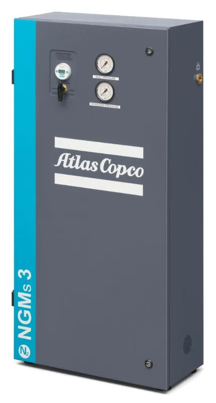 Atlas Copco NGMs Series Membrane Nitrogen Generator with UD+, QDT, DDp Filters, Purity Indicator & O2 Analyzer
