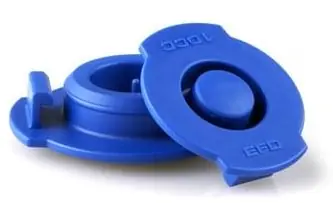 Nordson EFD 7366108 End Caps for Optimum Syringe Barrels, 3cc, Blue (Box of 100)
