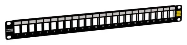 Kendall Howard 1905-1-101-24 1U Rack-Mountable Modular Blank Keystone Patch Panel with 24 Ports