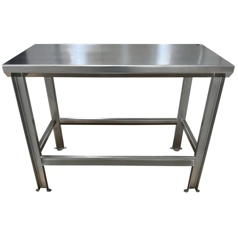 CleanPro® Stainless Steel Table with Solid Top & Paw Print Footing