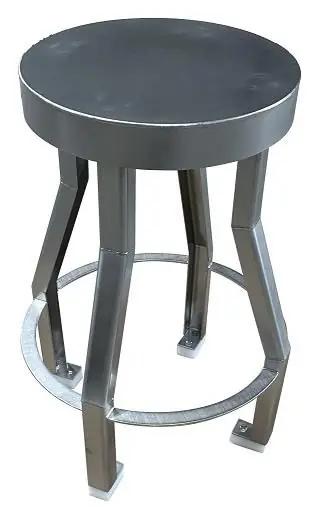 CleanPro® SSL-1581 Desk Height Stool with Acetal Pads, Stainless Steel