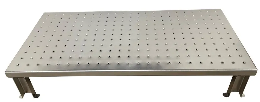 CleanPro® Stainless Steel Cleanroom Single Step Platform with Paw Print Footing