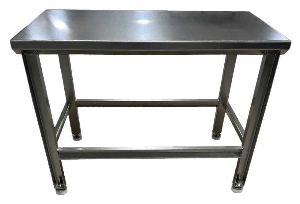 CleanPro® Stainless Steel Table with Solid Top & Adjustable Acetal Pads
