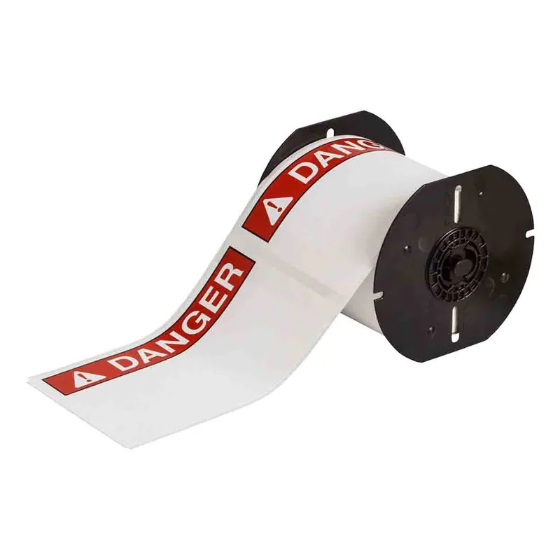 Brady All Weather Permanent Adhesive Gloss Vinyl Labels with ANSI "DANGER" Header for B30 Printers & B30-R10000 Ribbons