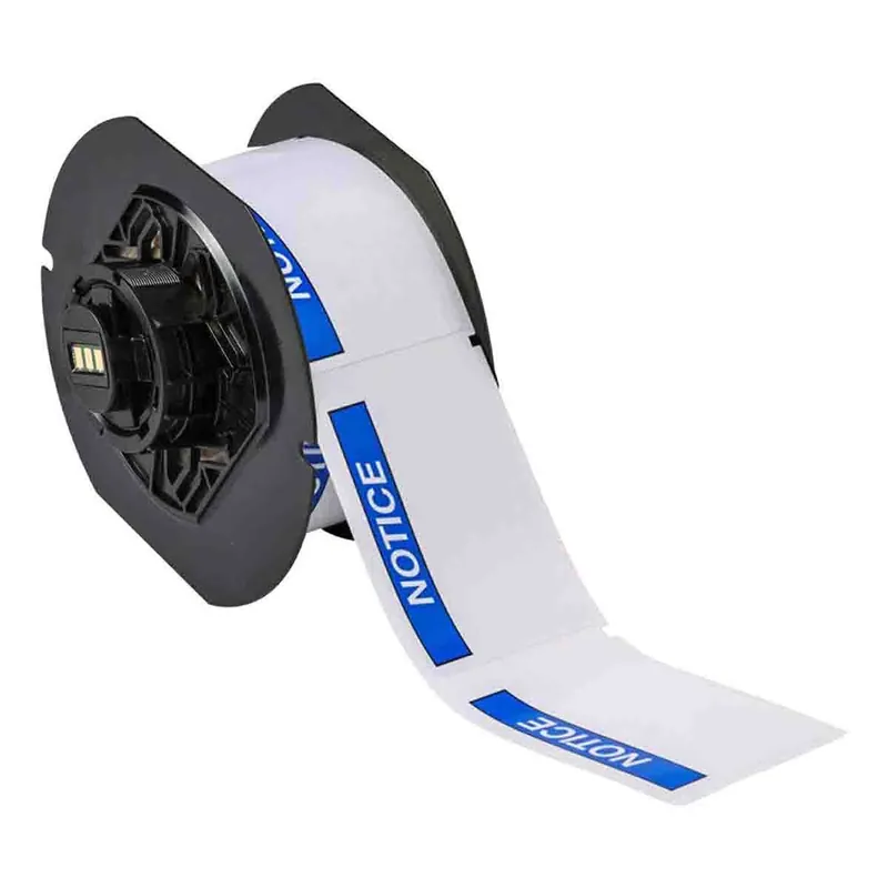 Brady All Weather Permanent Adhesive Gloss Vinyl Labels with ANSI "NOTICE" Header for B30 Printers & B30-R10000 Ribbons