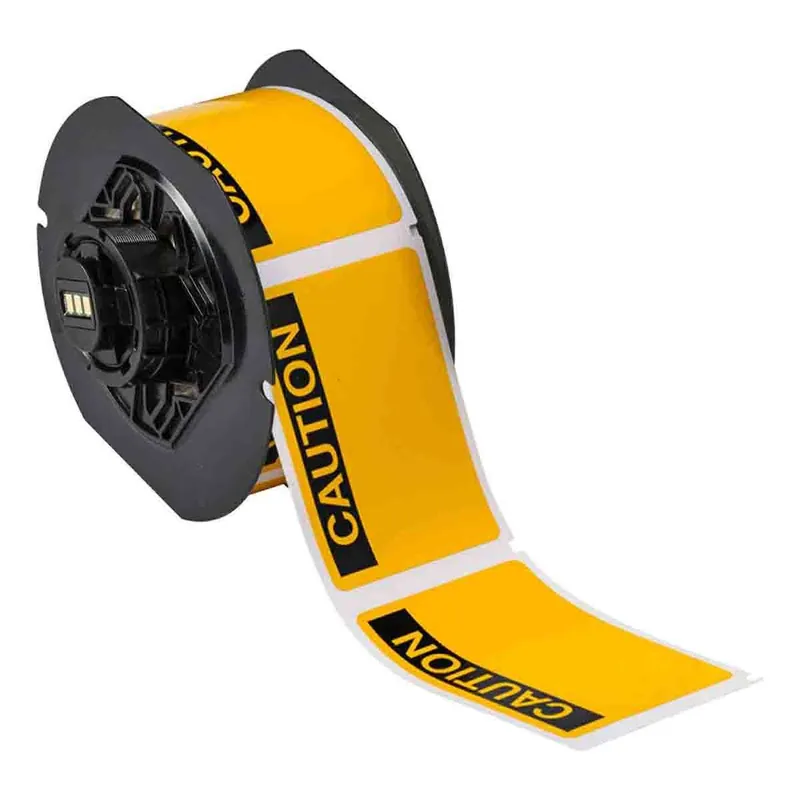 Brady All Weather Permanent Adhesive Gloss Vinyl Labels with OSHA "CAUTION" Header for B30 Printers & B30-R10000 Ribbons