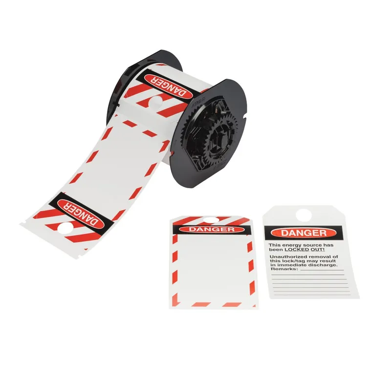 Brady Printable Striped Polyester Lockout Tags with OSHA DANGER "Unauthorized Removal" for B30 Printers & B30-R10000 Ribbons, 5.75" x 3.25" (Cartridge of 100)