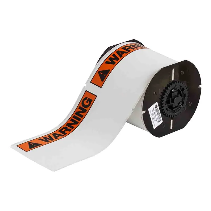 Brady ToughWash® Washdown Resistant Metal Detectable Labels with ANSI "WARNING" Header for B30 Printers & B30-R6000 Ribbons, 4" x 6" (Cartridge of 100)