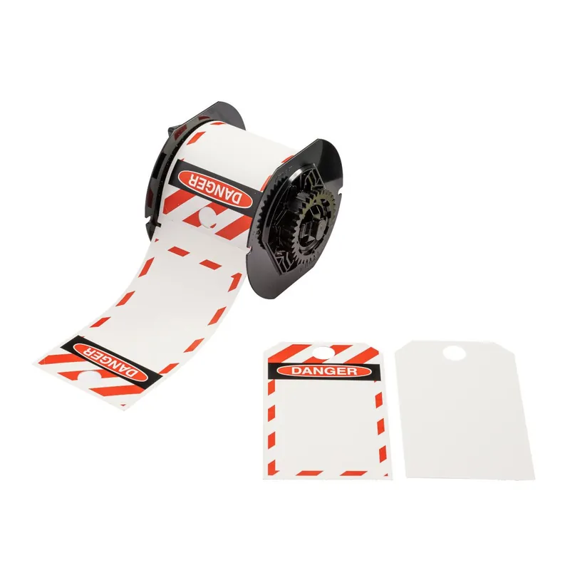 Brady Printable Striped Polyester Lockout Tags with OSHA "DANGER" Header for B30 Printers & B30-R10000 Ribbons, 5.75" x 3.25" (Cartridge of 100)