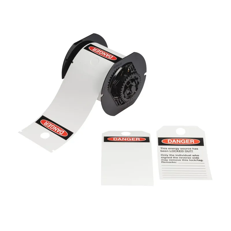 Brady Printable Polyester Lockout Tags with OSHA DANGER "Signed Reverse Side" for B30 Printers & B30-R10000 Ribbons, 5.75" x 3.25" (Cartridge of 100)