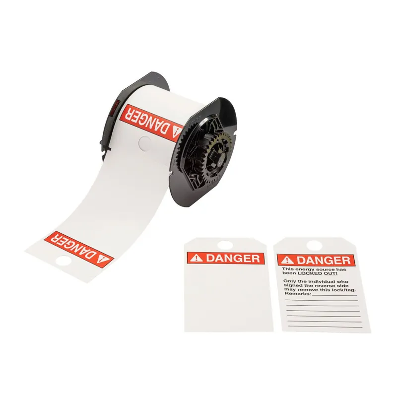 Brady Printable Polyester Lockout Tags ANSI DANGER "Signed Reverse Side" for B30 Printers & B30-R10000 Ribbons, 5.75" x 3.25" (Cartridge of 100)