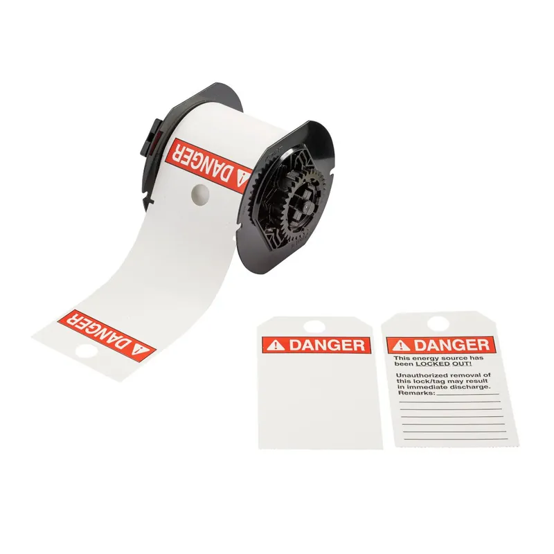 Brady Printable Polyester Lockout Tags ANSI DANGER "Unauthorized Removal" for B30 Printers & B30-R10000 Ribbons, 5.75" x 3.25" (Cartridge of 100)