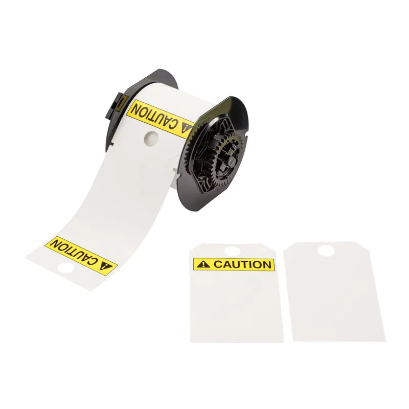 Brady Printable Polyester Safety Tags with ANSI "CAUTION" Header for B30 Printers & B30-R10000 Ribbons, 5.75" x 3.25" (Cartridge of 100)