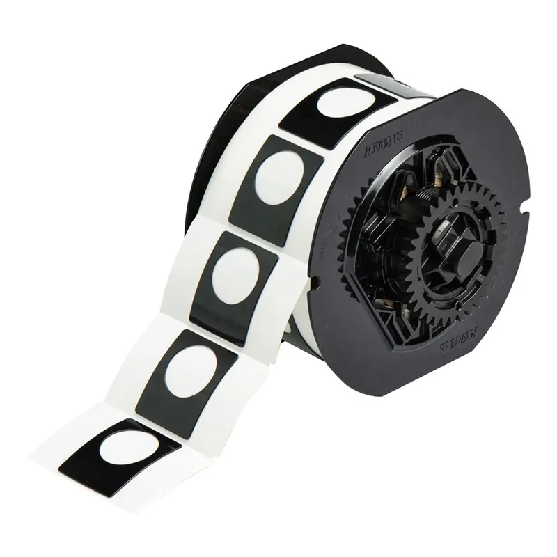 Brady Raised Profile Push Button Gloss Polyester Labels for B30 Printers & B30-R4400-WT Ribbons, 1.5" x 1.2"