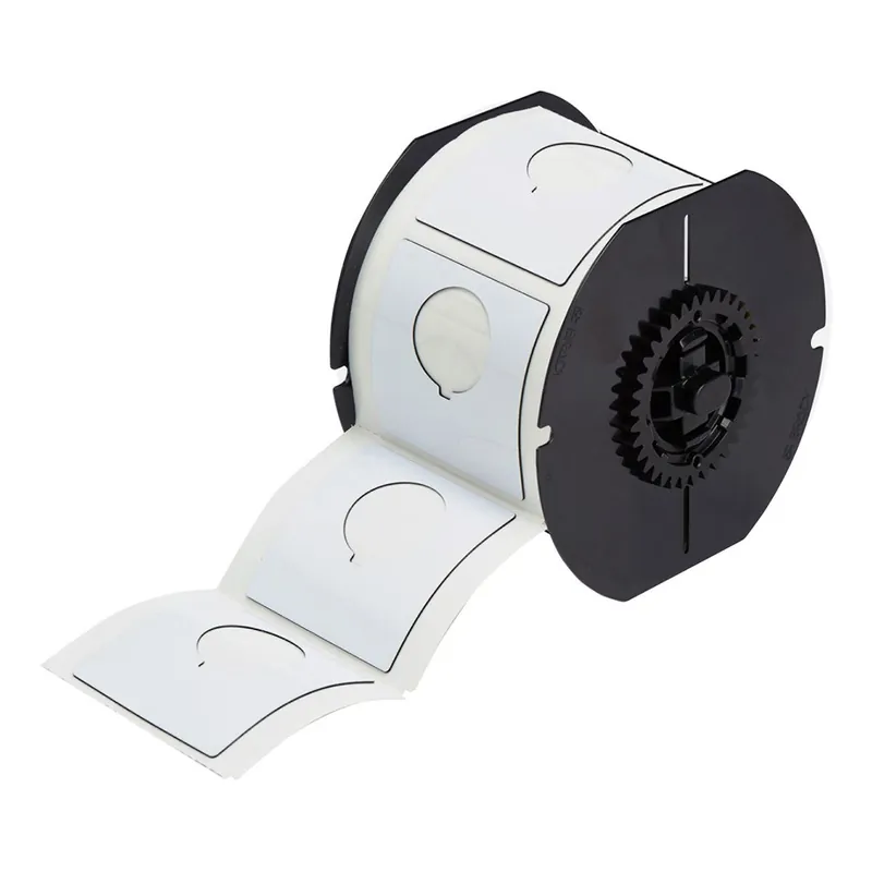 Brady Raised Profile Push Button Gloss Polyester Labels with Keyhole for B30 Printers & B30-R6000 Ribbons