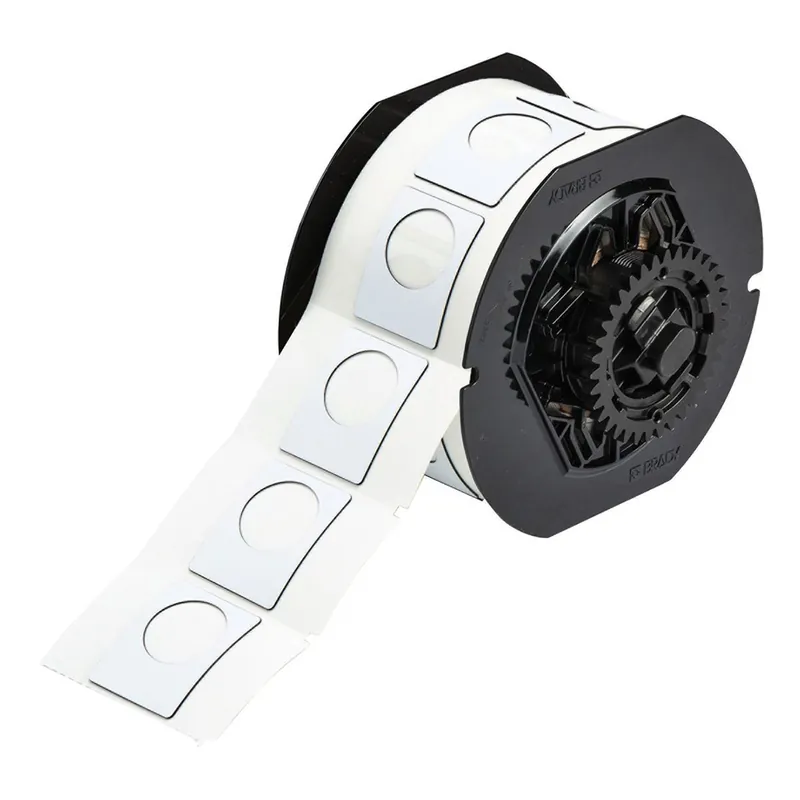 Brady Raised Profile Push Button Gloss Polyester Labels for B30 Printers & B30-R6000 Ribbons, 1.5" x 1.2"