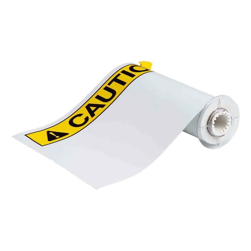 Brady General Purpose Gloss Vinyl Labels with ANSI "CAUTION" Header for BBP85 Printers & R10000 Ribbons, 10" x 14" (Roll of 40)