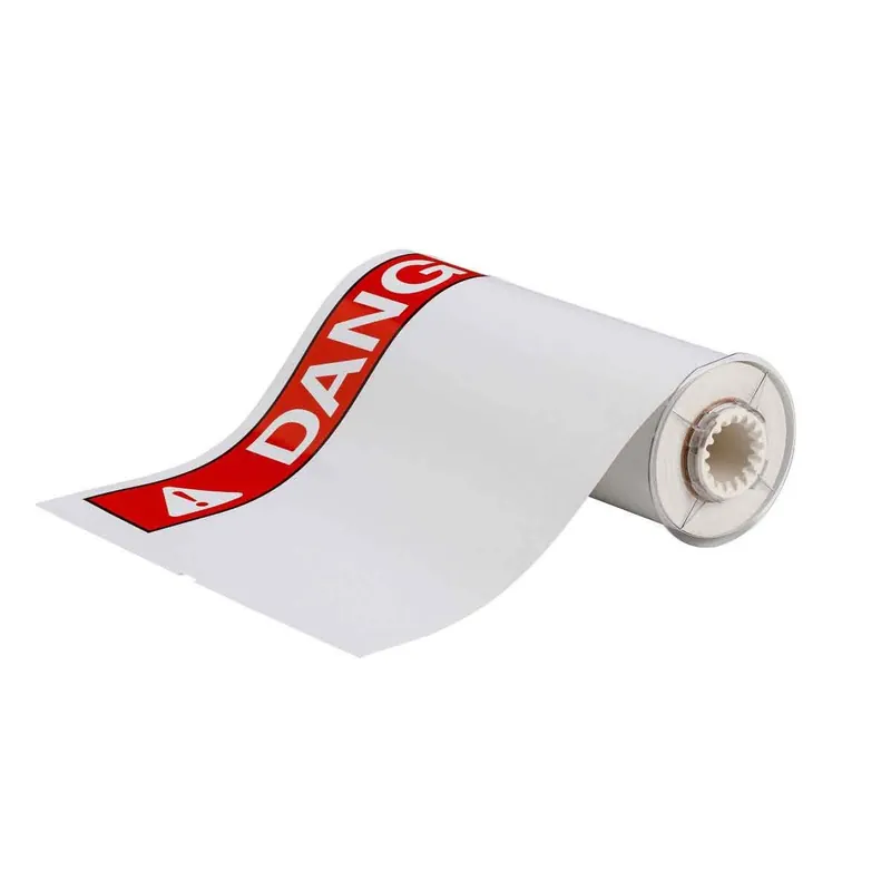 Brady General Purpose Gloss Vinyl Labels with ANSI "DANGER" Header for BBP85 Printers & R10000 Ribbons, 10" x 14" (Roll of 40)