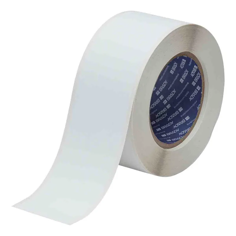 Brady Repositionable Matte Vinyl Labels for J4000 & J5000 Printers, White, 100‘