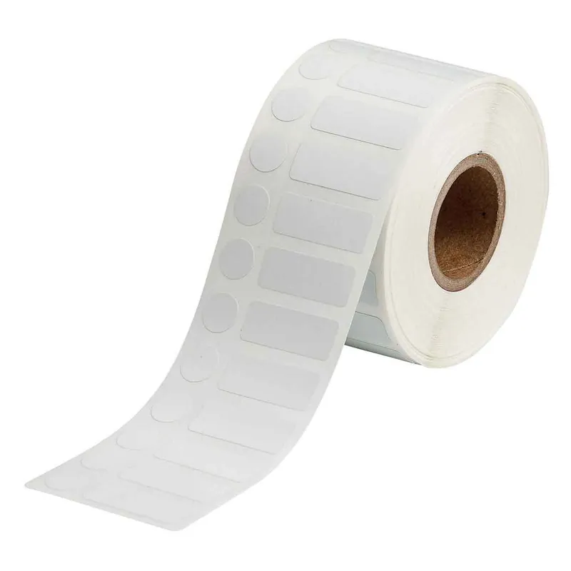 Brady Chemical Resistant Cryogenic Matte Polypropylene Vial and Tube Laboratory Labels for 1" Core Printers & R6413 Ribbons, White