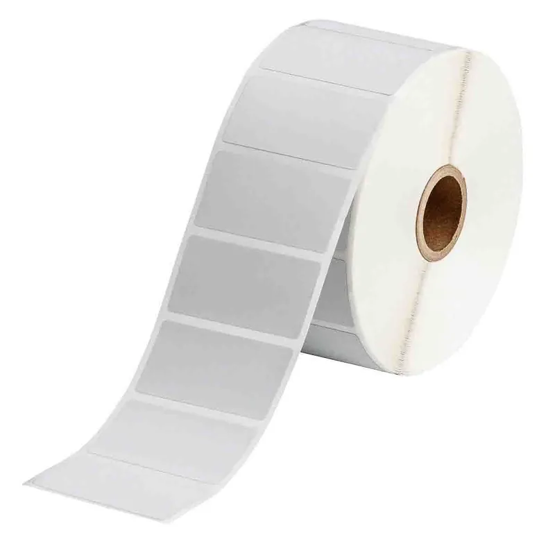 Brady Metalized Solvent Resistant Matte Polyester Labels for 1" Core Printers & R4313 Ribbons, Light Gray