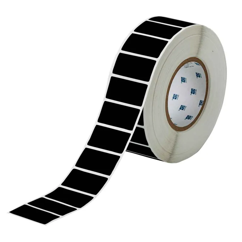 Brady All Weather Permanent Adhesive Gloss Polyester Labels for 3" Core Printers & R4400 Ribbons, Black, 1" x 2" (Roll of 3,000)