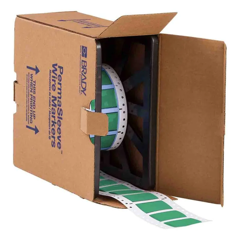 Brady PermaSleeve® Matte Polyolefin Heat Shrink Wire and Cable Labels for 3" Core Printers & R6600 Ribbons, 0.75" dia.