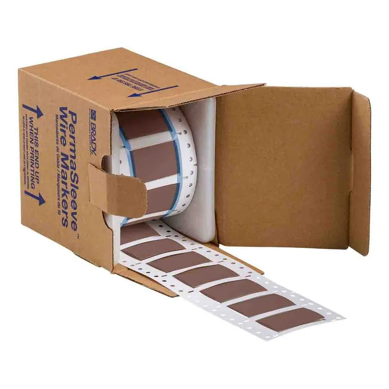 Brady PermaSleeve® Matte Polyolefin Heat Shrink Wire and Cable Labels for 3" Core Printers & R6700 Ribbons, 0.75" dia.