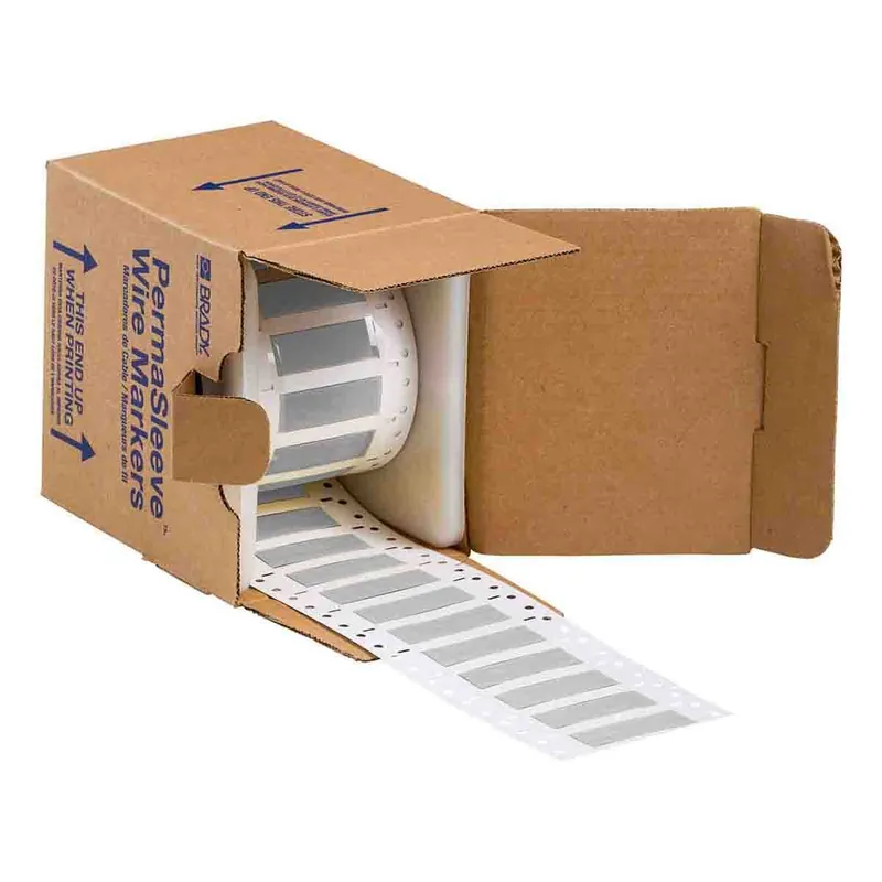 Brady PermaSleeve® Matte Polyolefin Heat Shrink Wire and Cable Labels for 3" Core Printers & R6600 Ribbons, 0.5" dia.