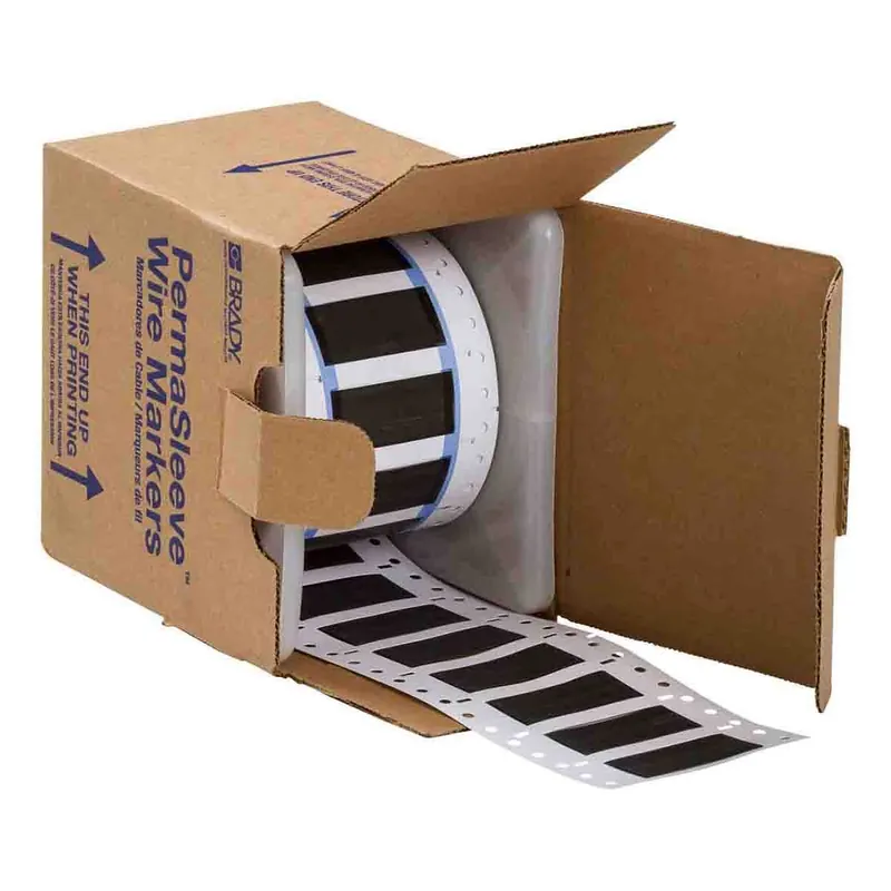 Brady PermaSleeve® Matte Polyolefin Heat Shrink Wire and Cable Labels for 3" Core Printers & R6700 Ribbons, 0.5" dia.