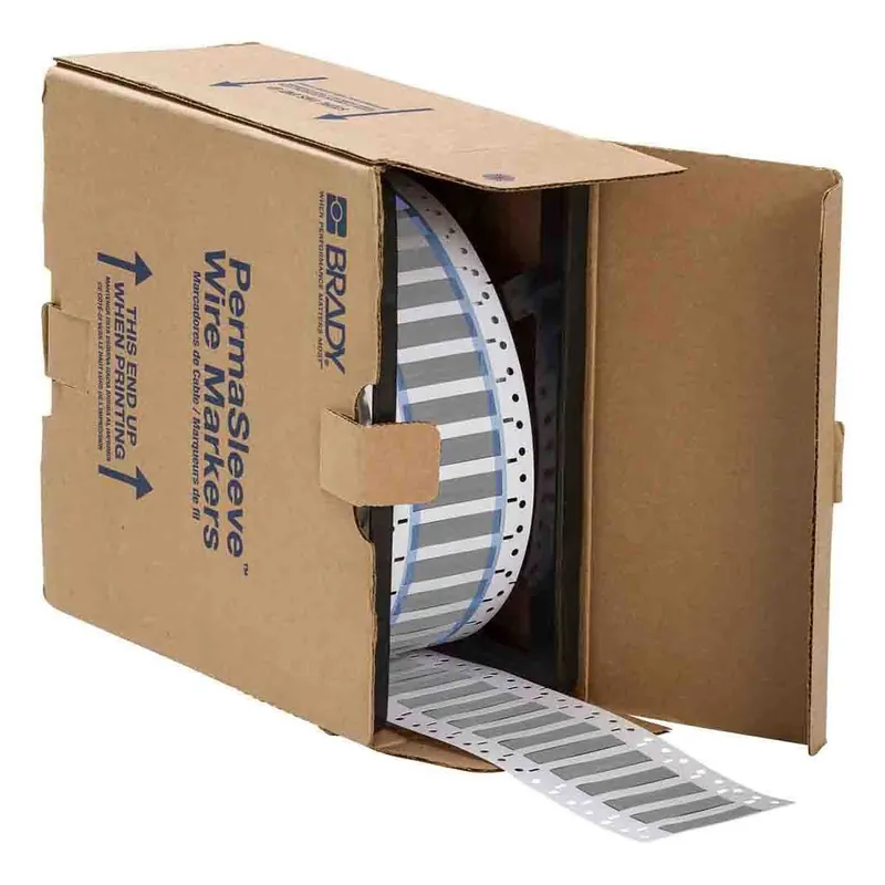 Brady PermaSleeve® Matte Polyolefin Heat Shrink Wire and Cable Labels for 3" Core Printers & R6606 Ribbons, 0.5" dia.