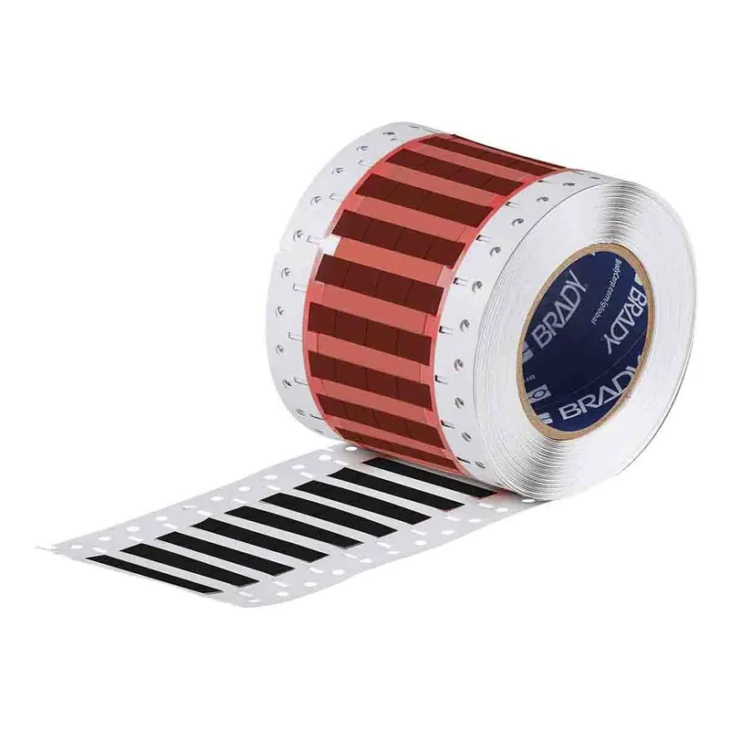 Brady PermaSleeve® Heatex Matte Polyolefin Heat Shrink Wire and Cable Labels for 3" Core Printers & R6702 Ribbons, Black, 0.187" dia.