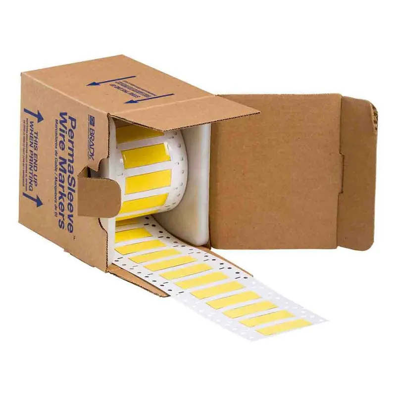 Brady PermaSleeve® Heatex Matte Polyolefin Heat Shrink Wire and Cable Labels for 3" Core Printers & R6400 Ribbons, 0.25" dia.